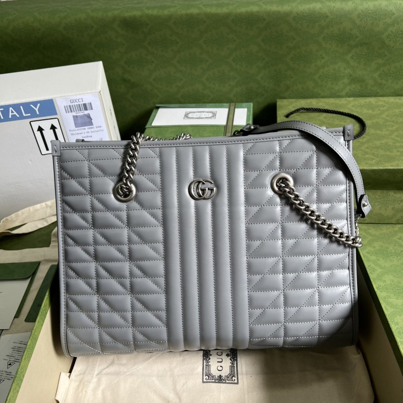 G*u*i gg marmont medium tote bag gray