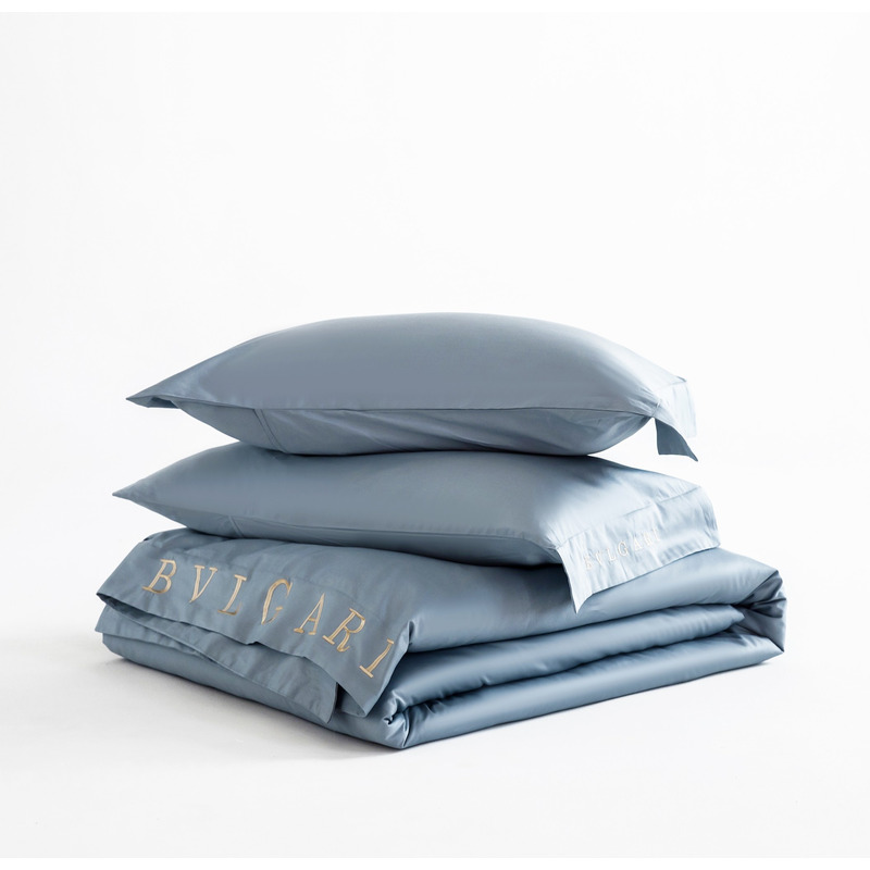 B*l*ai embroidered logo four piece bedding set blue