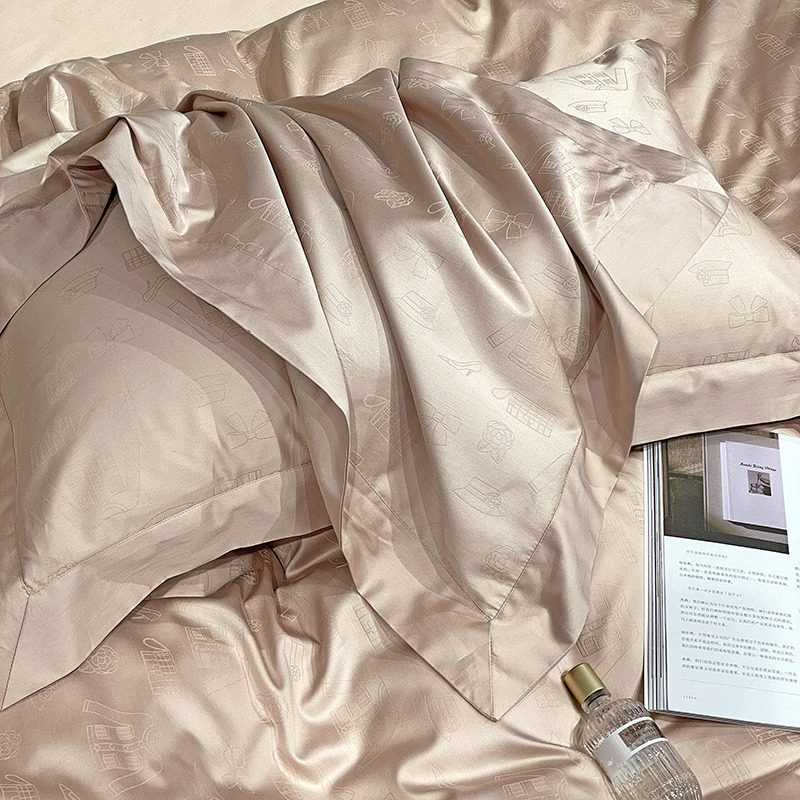 H**mes four piece bed suit bedding champagne