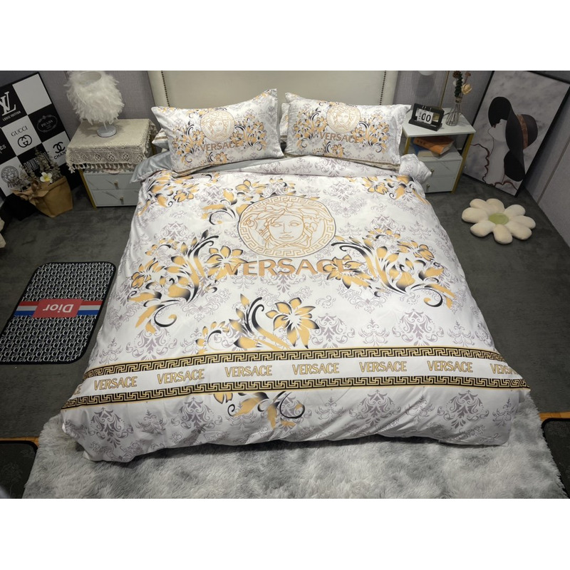 Versace Four Piece Bed Suit Bedding Medusa Logo