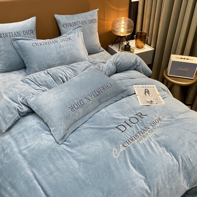 D*or four piece bed suit bedding blue