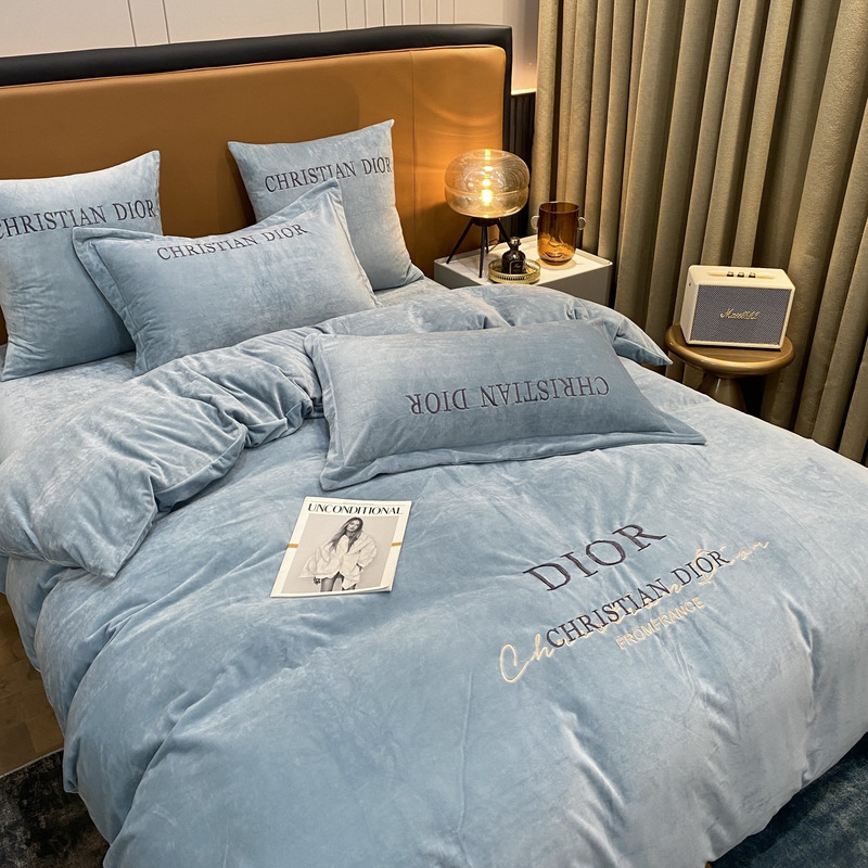 D*or four piece bed suit bedding blue