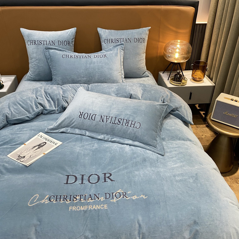 D*or four piece bed suit bedding blue