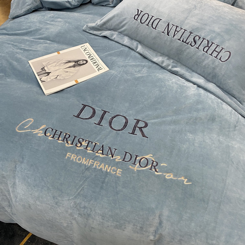 D*or four piece bed suit bedding blue