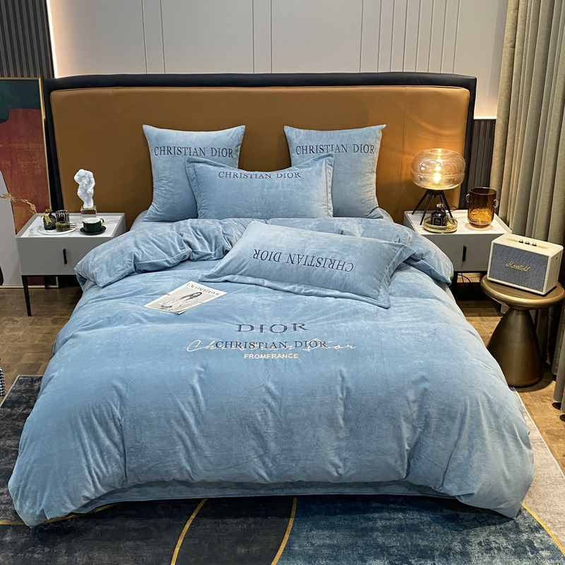 D*or four piece bed suit bedding blue