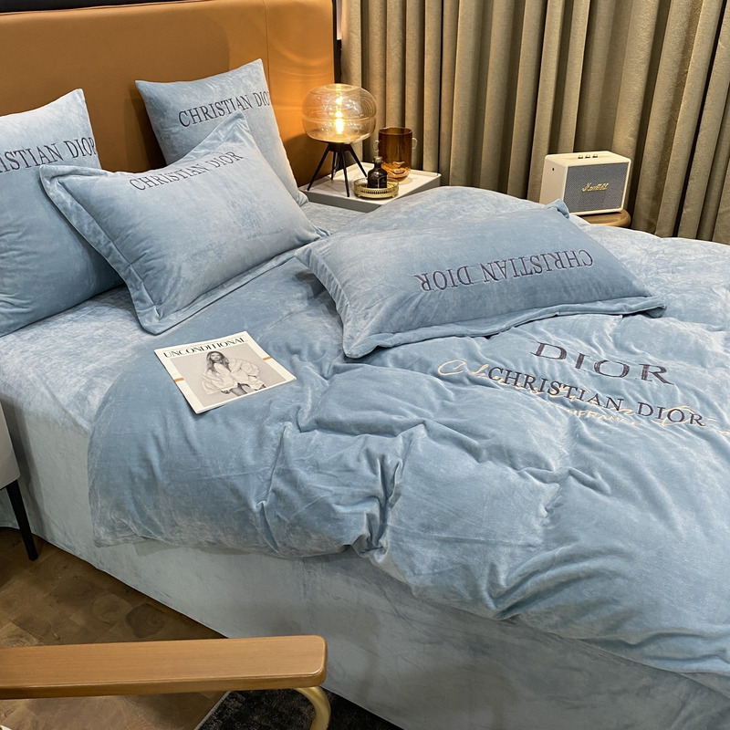 D*or four piece bed suit bedding blue