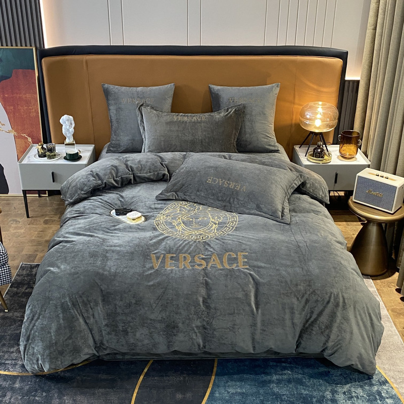 Versace Four Piece Bed Suit Bedding Gray