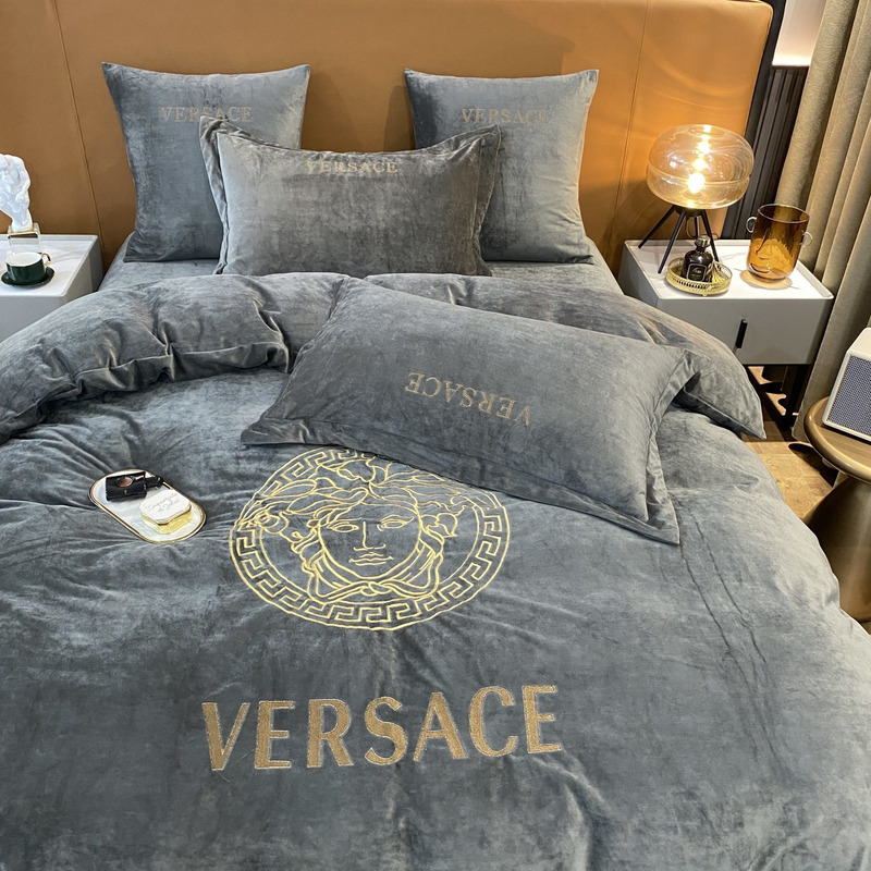 Versace Four Piece Bed Suit Bedding Gray