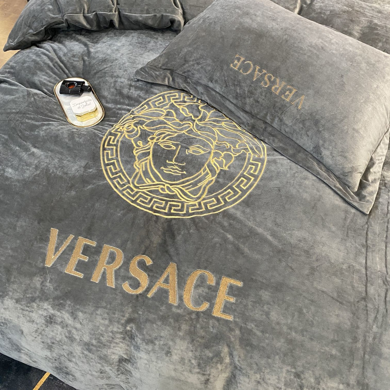 Versace Four Piece Bed Suit Bedding Gray