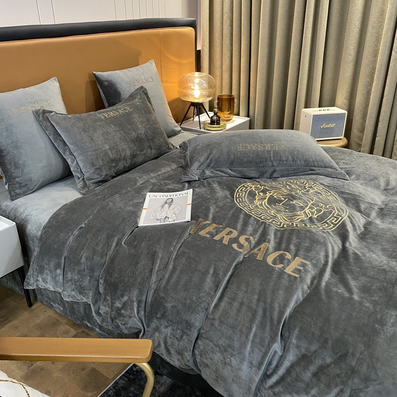 Versace Four Piece Bed Suit Bedding Gray