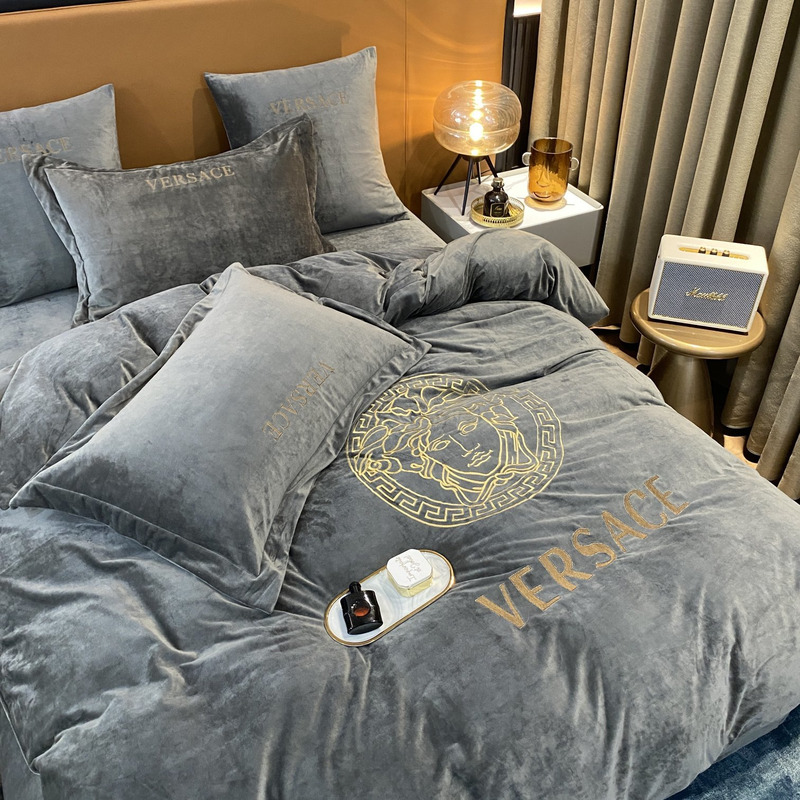 Versace Four Piece Bed Suit Bedding Gray