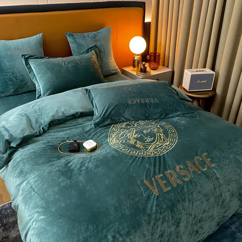 Versace Four Piece Bed Suit Bedding Green