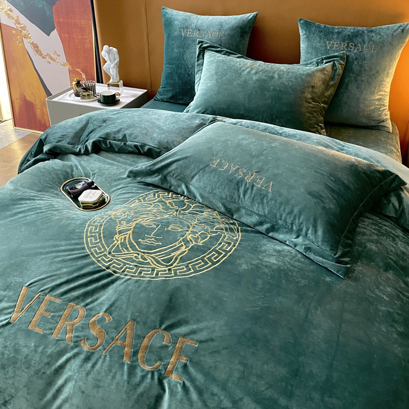 Versace Four Piece Bed Suit Bedding Green