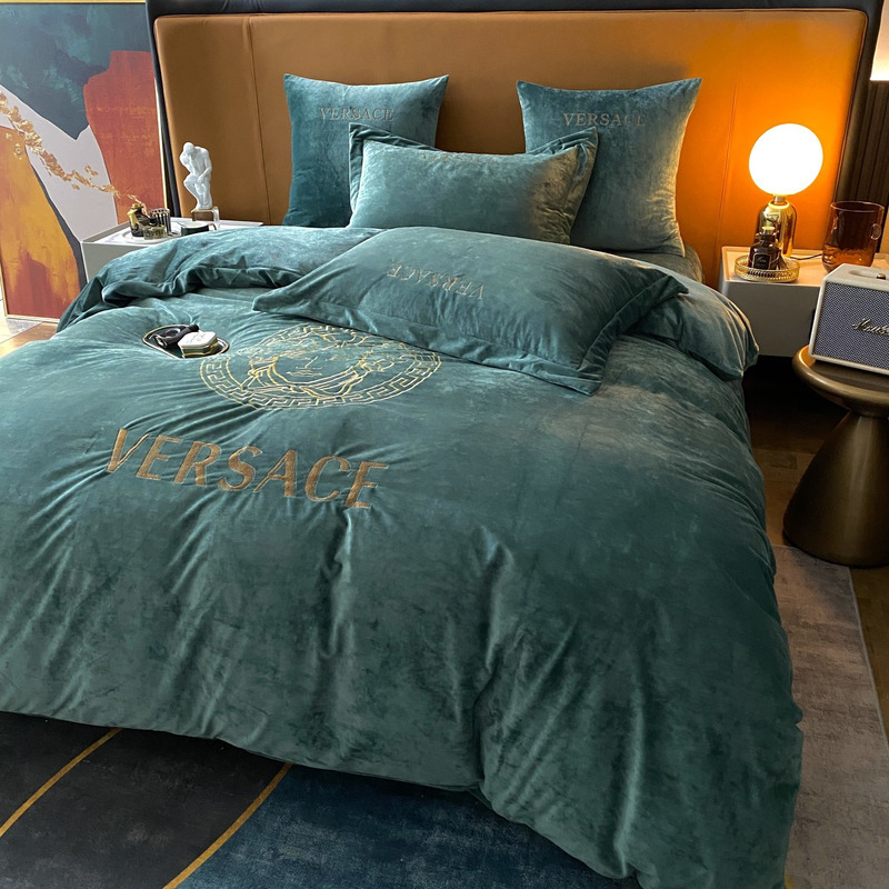 Versace Four Piece Bed Suit Bedding Green