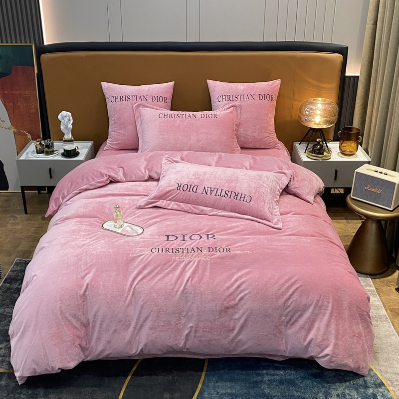 D*or four piece bed suit bedding pink