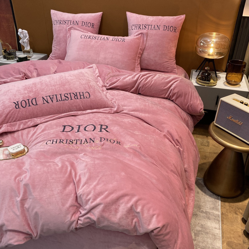 D*or four piece bed suit bedding pink