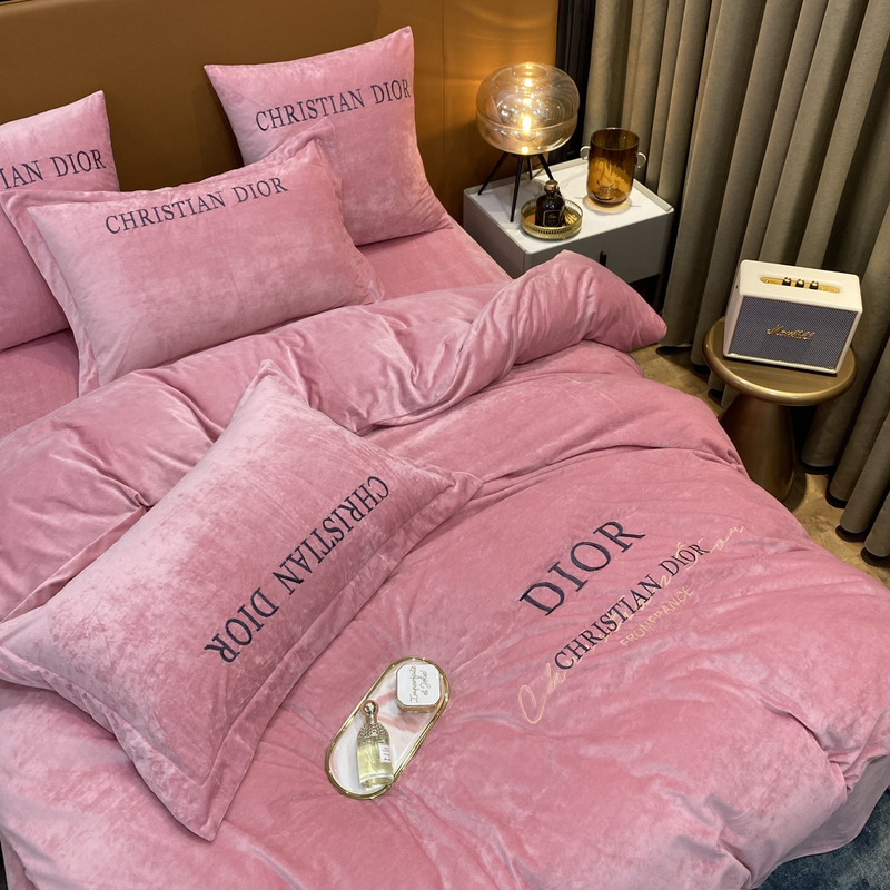 D*or four piece bed suit bedding pink