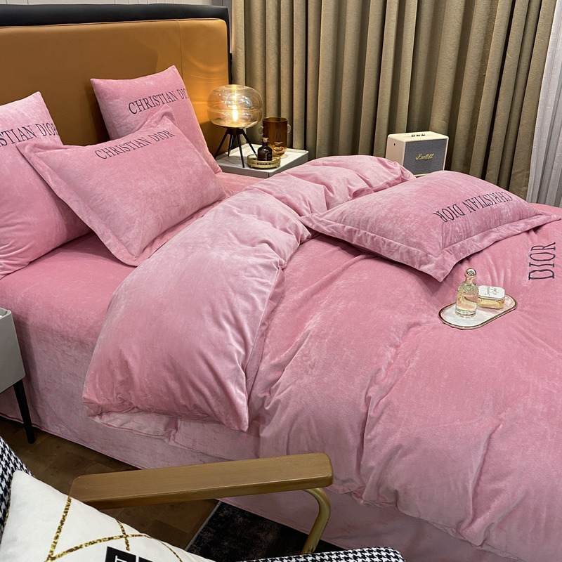 D*or four piece bed suit bedding pink