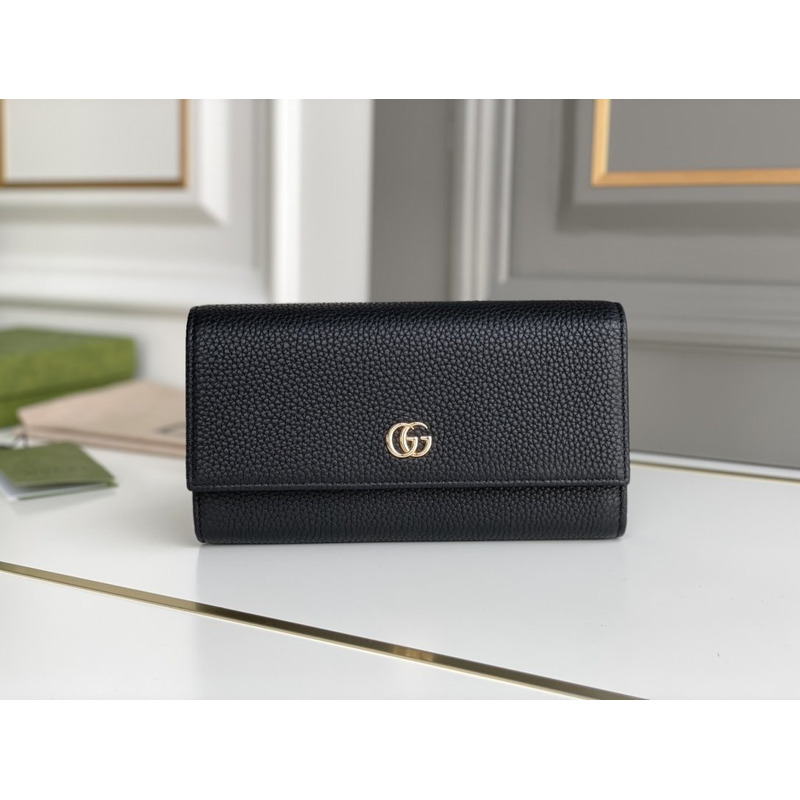 G*u*i gg continental wallet black leather