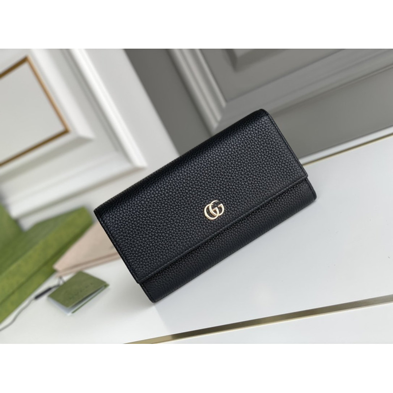 G*u*i gg continental wallet black leather