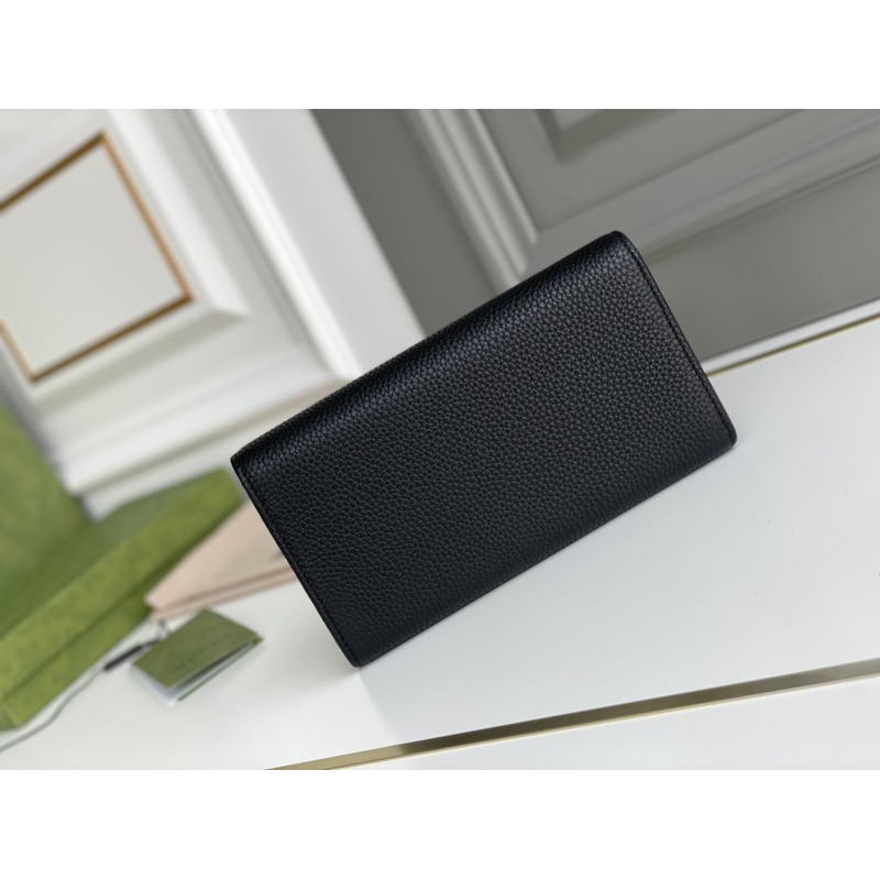 G*u*i gg continental wallet black leather