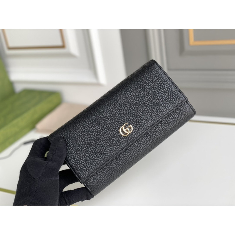 G*u*i gg continental wallet black leather