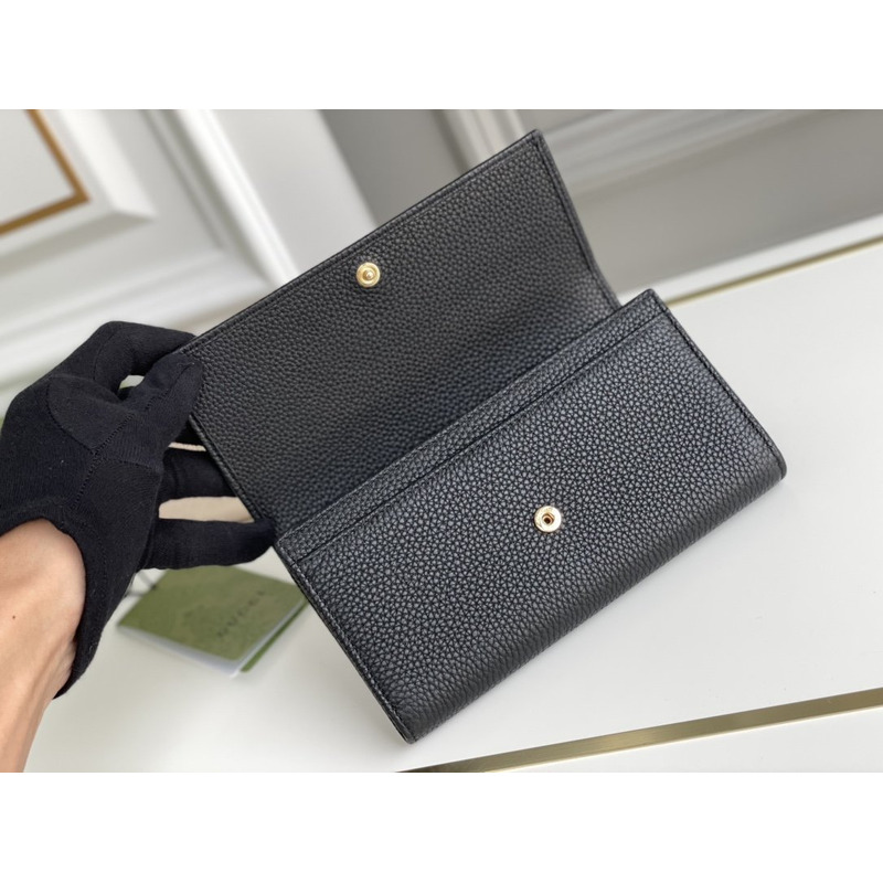 G*u*i gg continental wallet black leather