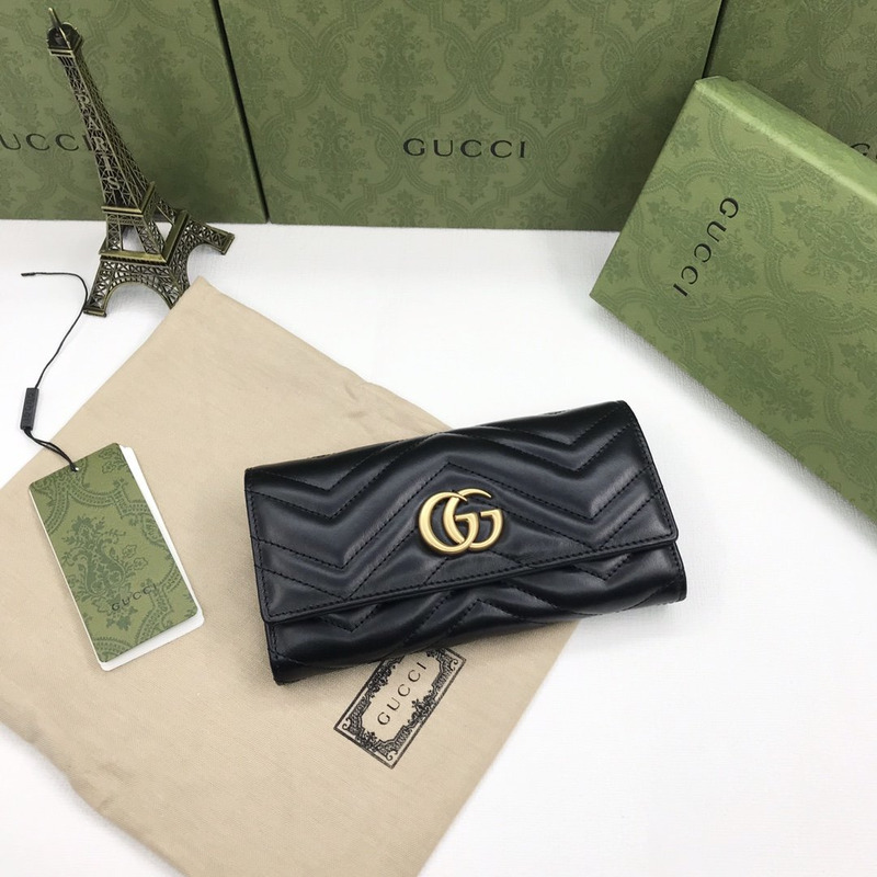 G*u*i gg marmont continental wallet black leather