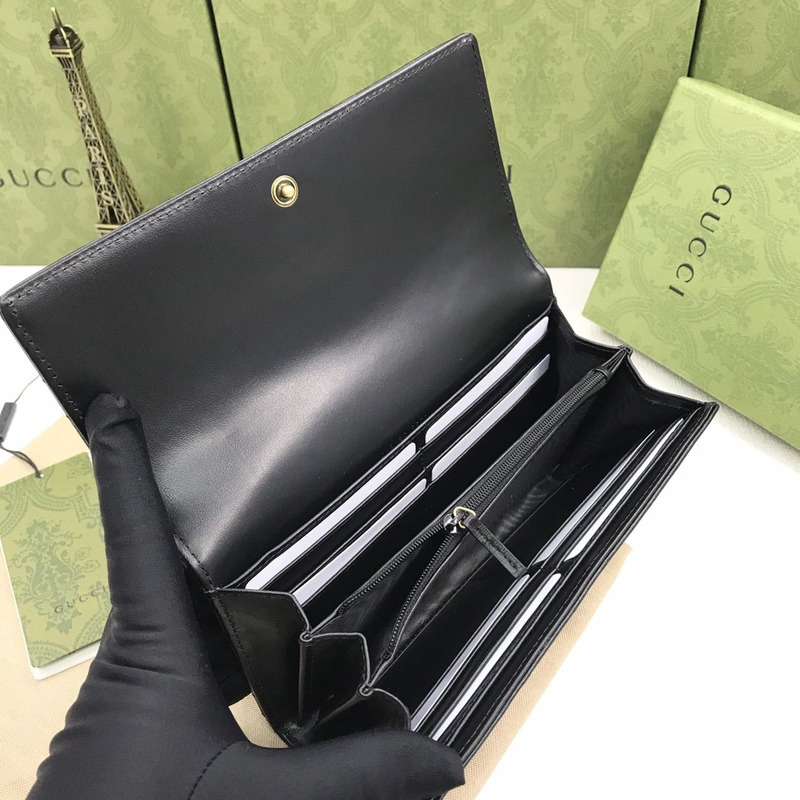 G*u*i gg marmont continental wallet black leather