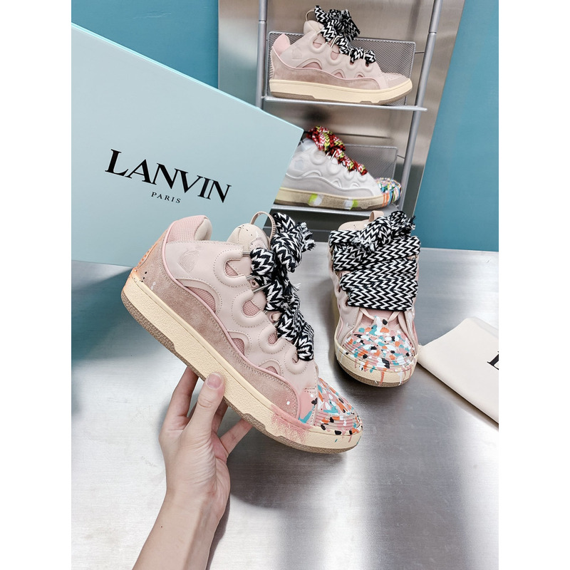 Lanvin x  Gallery Dept.Curb Leather Sneaker Pale Pink Multi