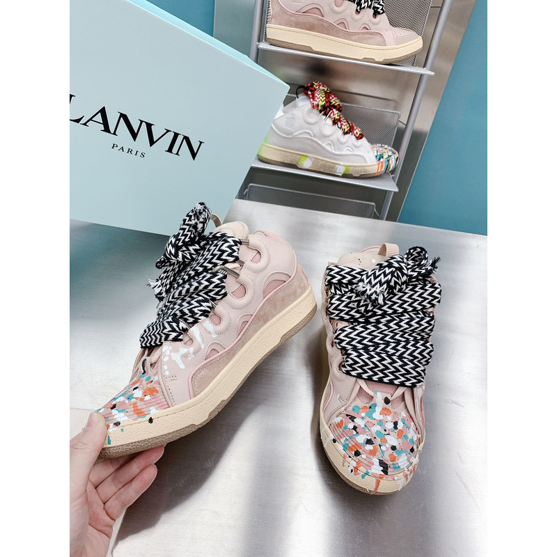 Lanvin x  Gallery Dept.Curb Leather Sneaker Pale Pink Multi