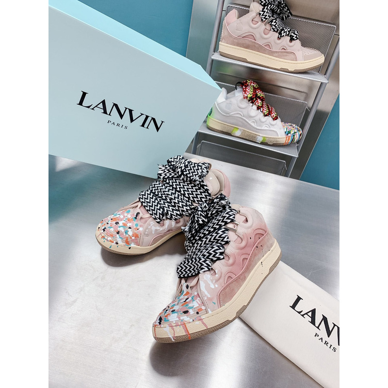 Lanvin x  Gallery Dept.Curb Leather Sneaker Pale Pink Multi