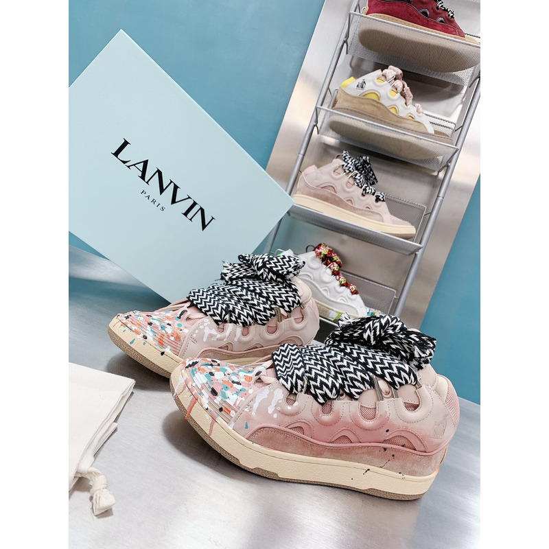 Lanvin x  Gallery Dept.Curb Leather Sneaker Pale Pink Multi