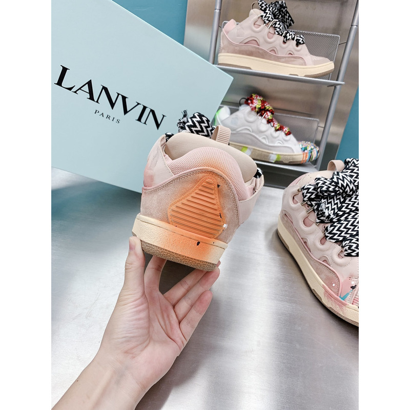 Lanvin x  Gallery Dept.Curb Leather Sneaker Pale Pink Multi