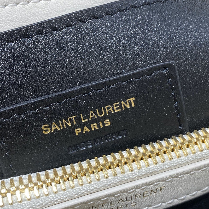 Saint Laurent Loulou Small Quilted Leather Shoulder Bag White