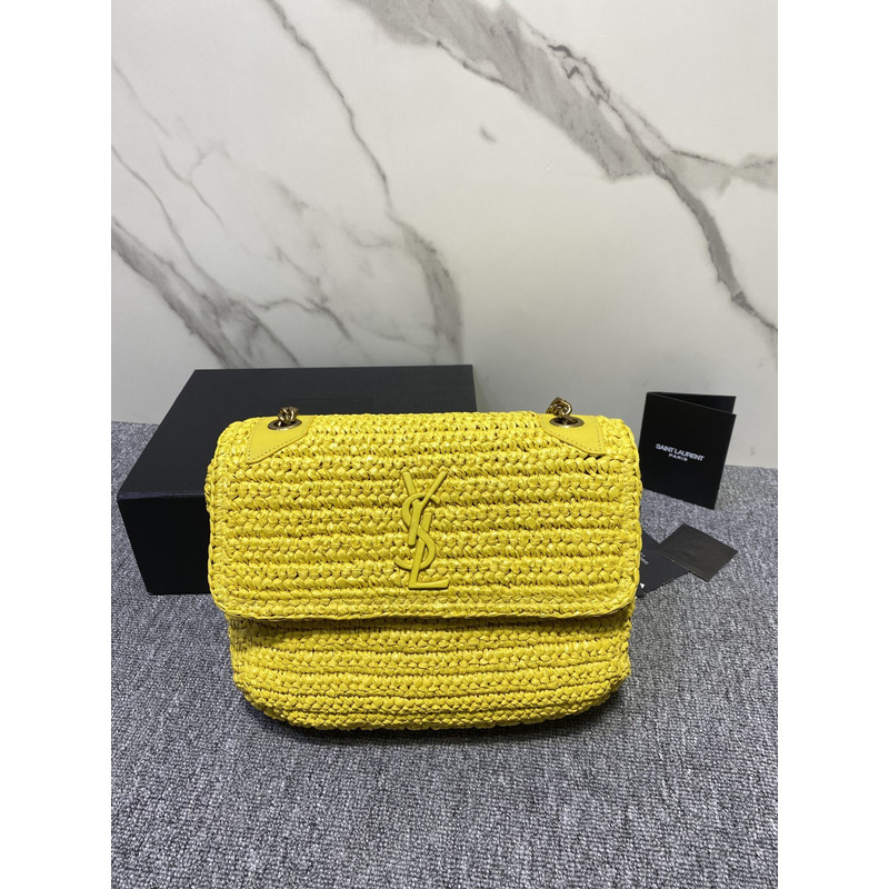 Saint Laurent Jamie Carré Rive Gauche Shoulder Bag Yellow