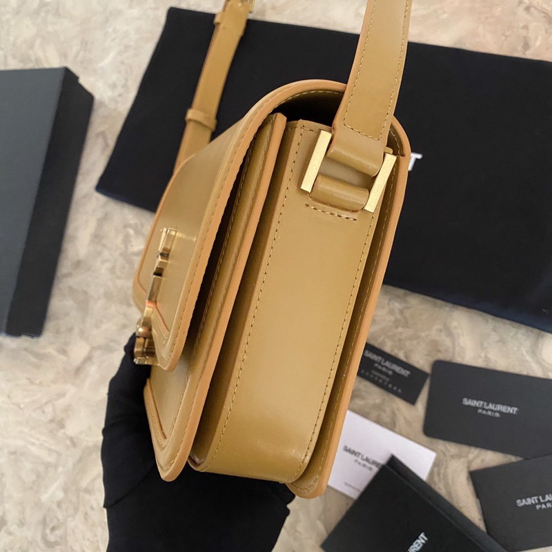 Saint Laurent Solferino Leather Bag Khaki M