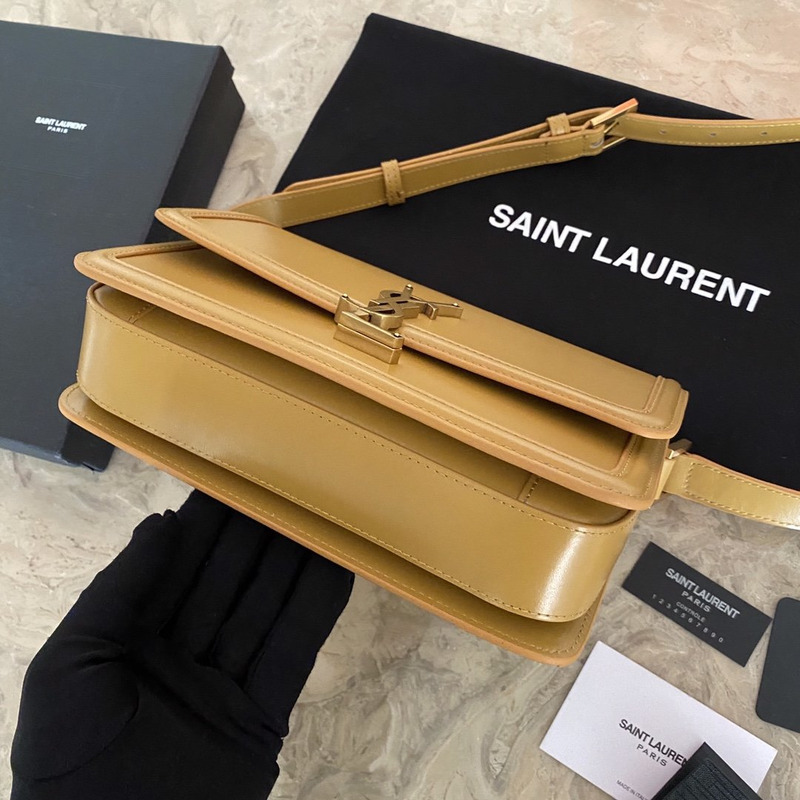 Saint Laurent Solferino Leather Bag Khaki M