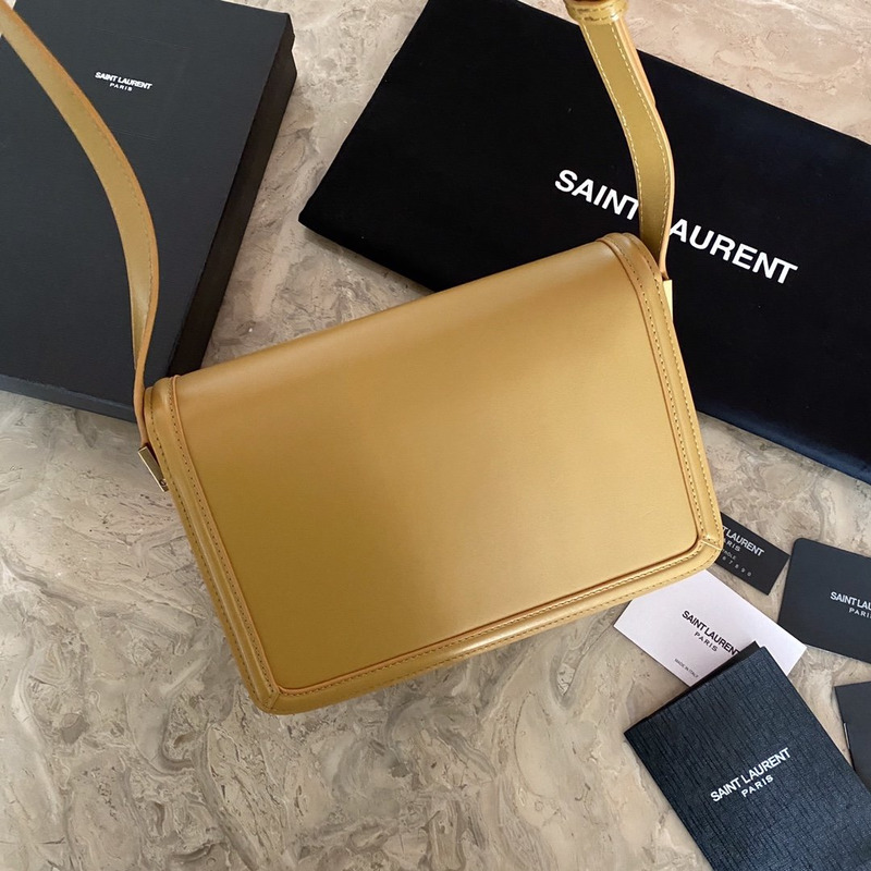 Saint Laurent Solferino Leather Bag Khaki M