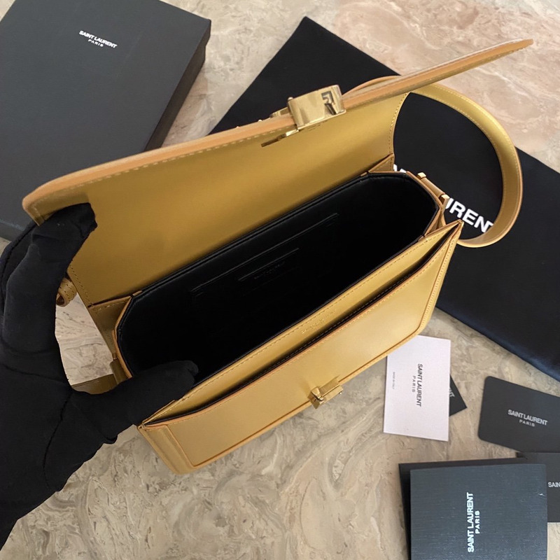 Saint Laurent Solferino Leather Bag Khaki M