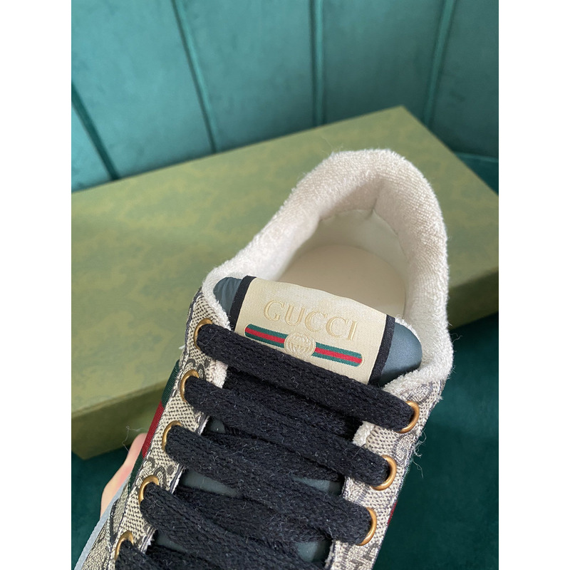 G*u*i screener gg sneaker beige and ebony gg sup*e canvas