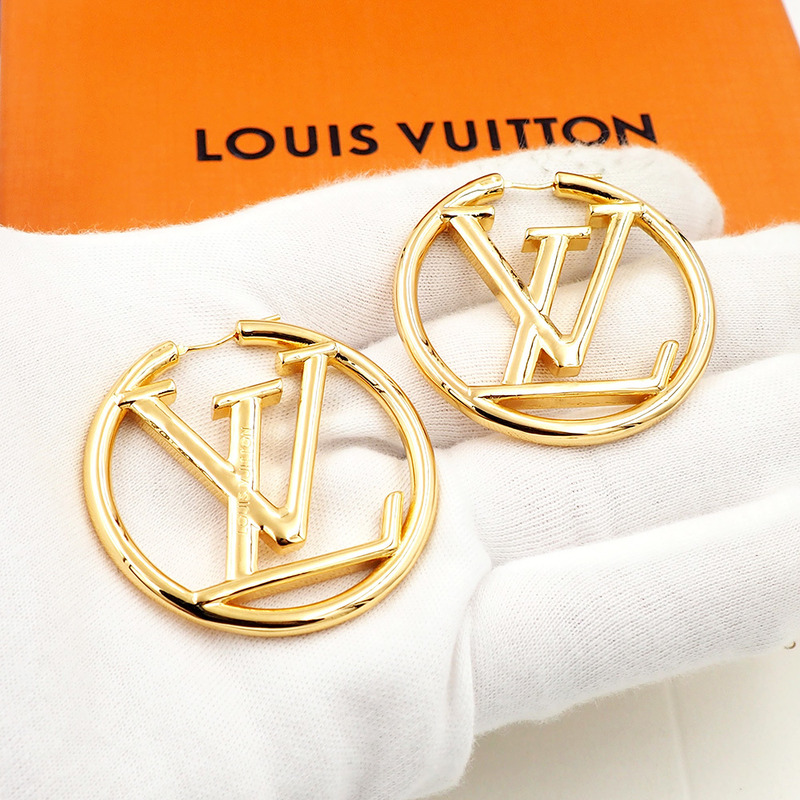 l**is V*t*n l**ise hoop earrings gold-colour