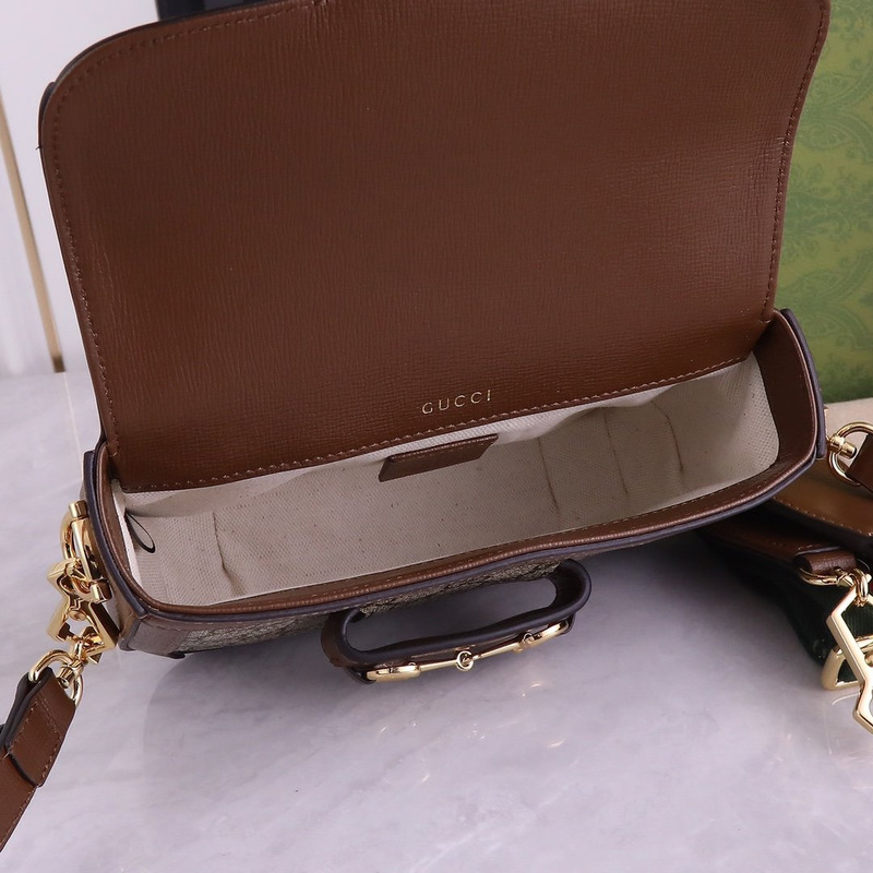 G*u*i horsebit 1955 mini leather trimmed shoulder bag