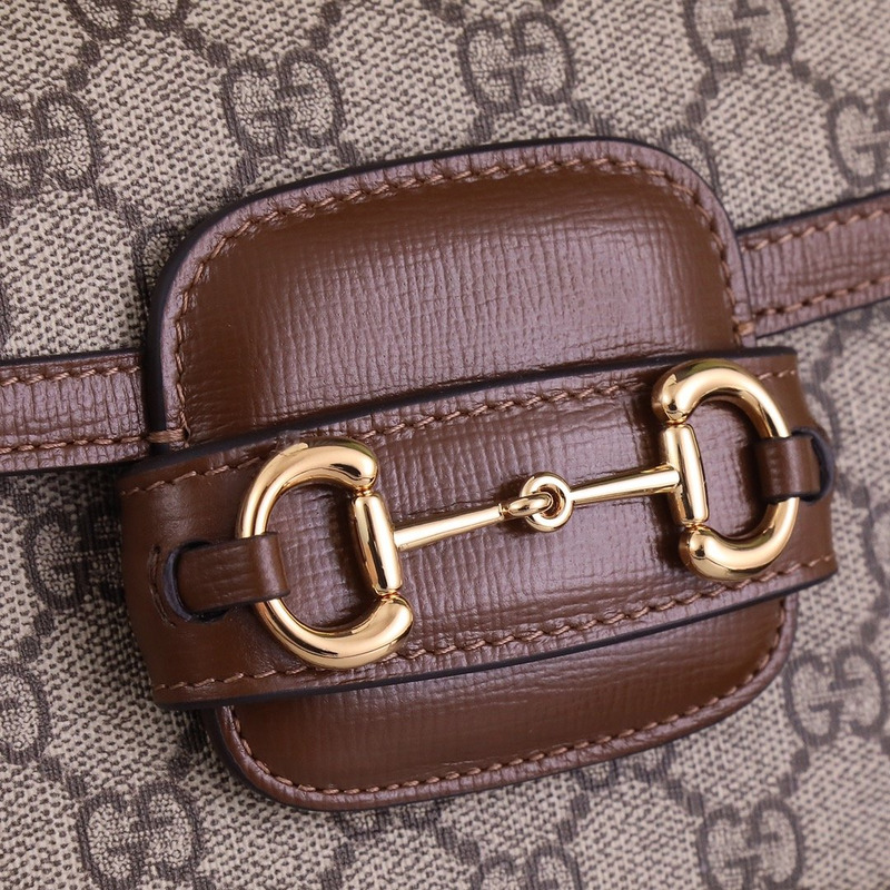 G*u*i horsebit 1955 mini leather trimmed shoulder bag