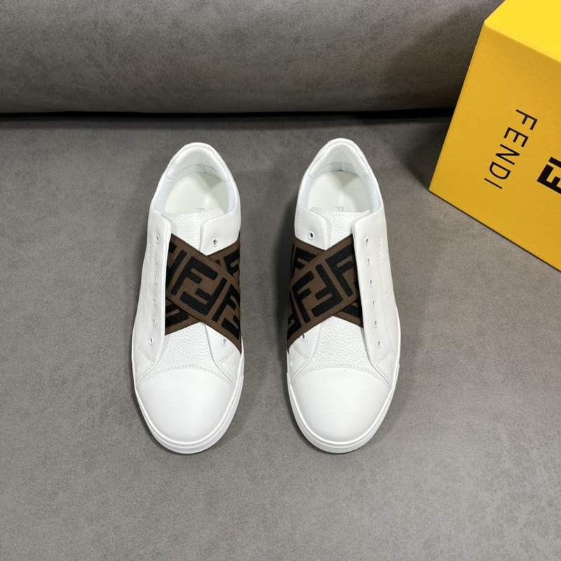 F**di ff leather slip-ons sneaker white