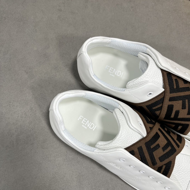 F**di ff leather slip-ons sneaker white