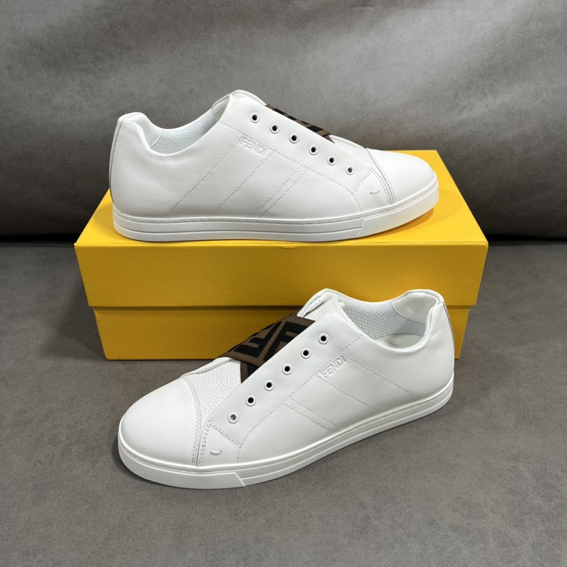 F**di ff leather slip-ons sneaker white