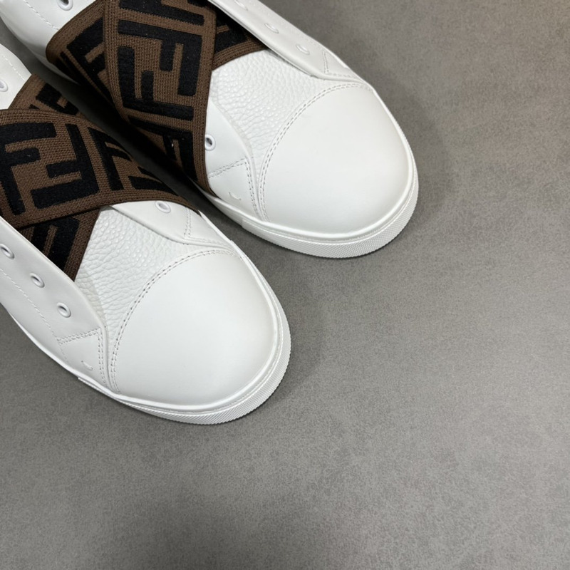 F**di ff leather slip-ons sneaker white