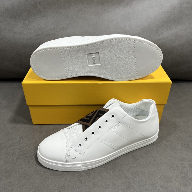 F**di ff leather slip-ons sneaker white