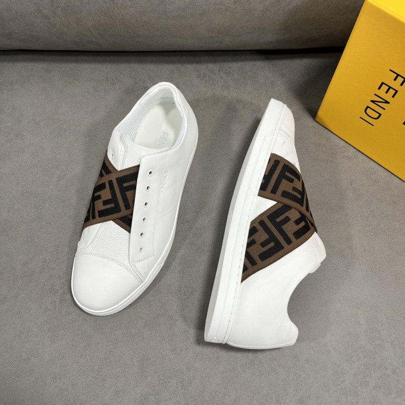 F**di ff leather slip-ons sneaker white